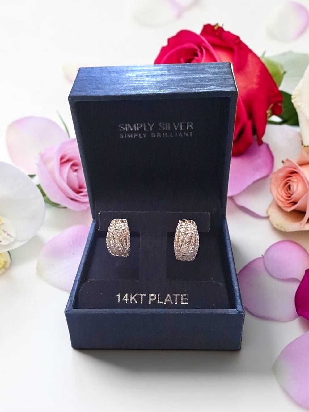 14 KT Simply Silver Cubic Zirconia Earrings
